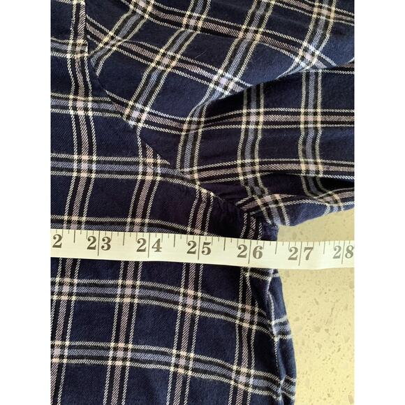 Lane Bryant Blue Plaid Button-Down Flannel Shirt Womens Long Sleeve Size 14/16 - Picture 5 of 6